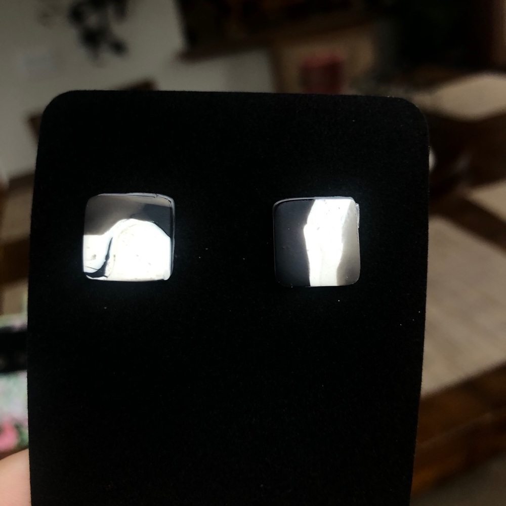Clay Earrings, square stud